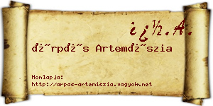 Árpás Artemíszia névjegykártya